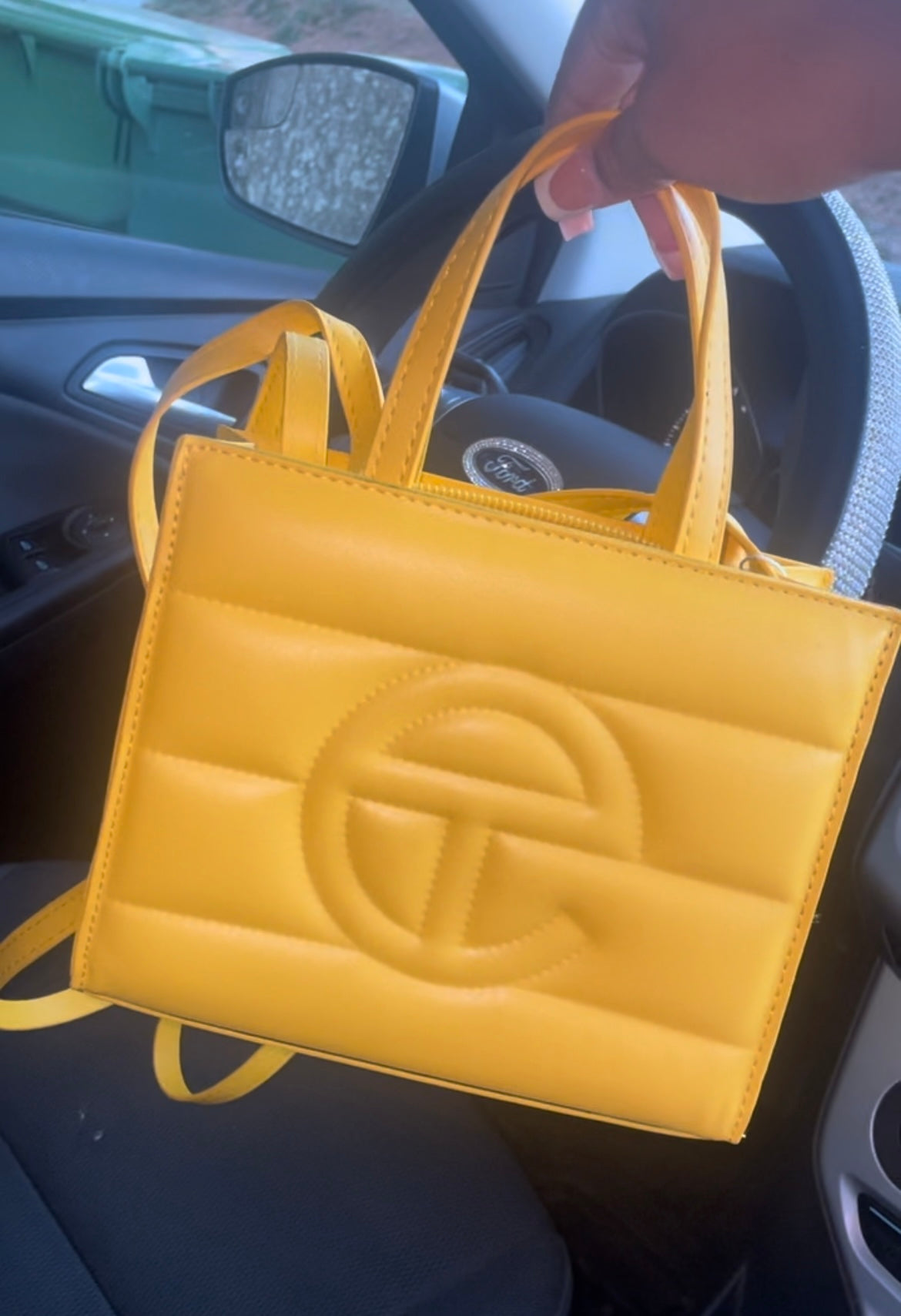 Telfar Shopping Tote Faux Leather Small Yellow 1977707